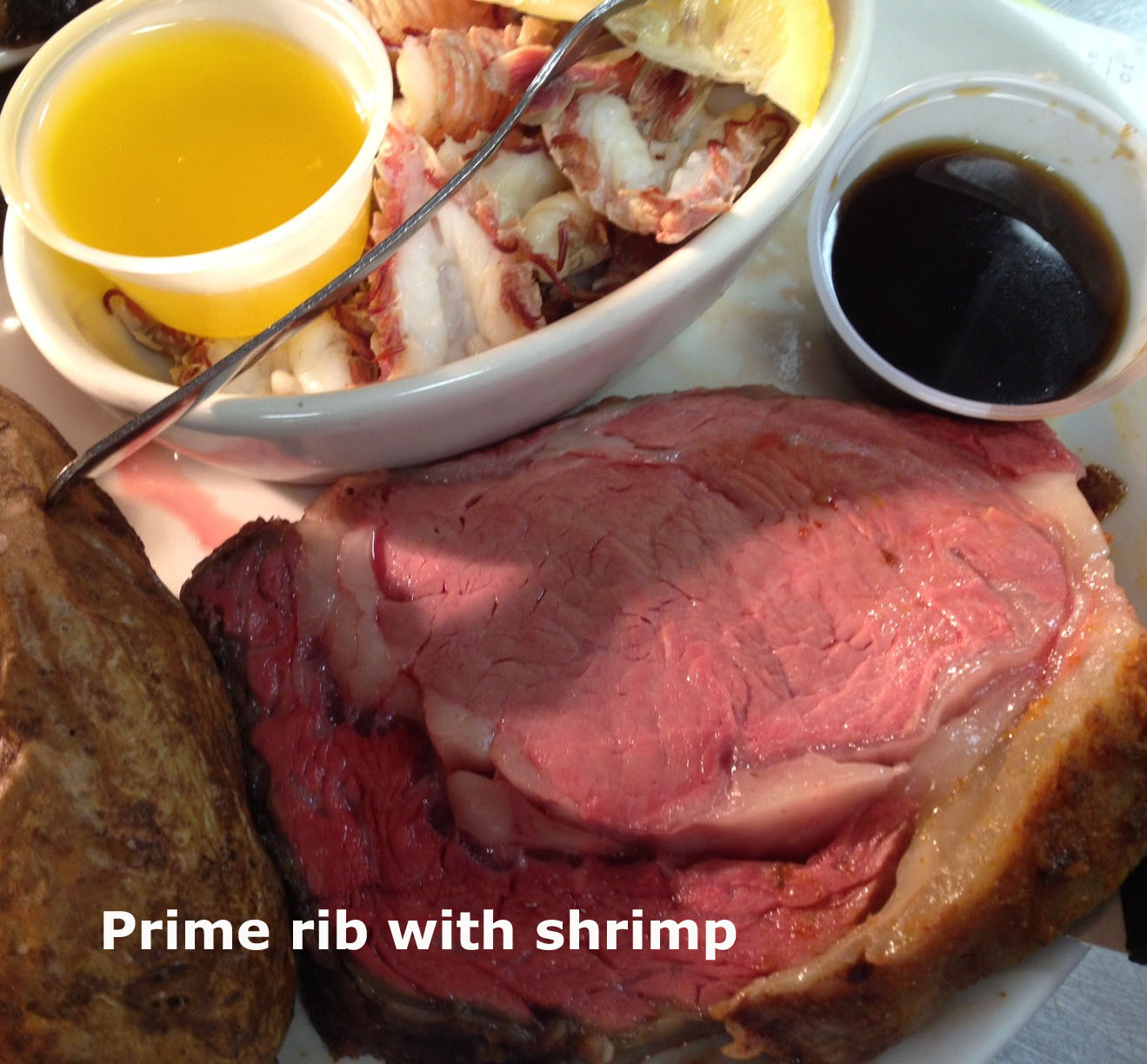 Prime Rib with Shrimp